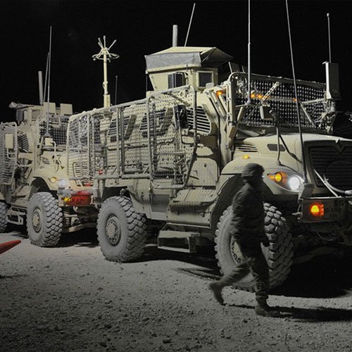 National Guard transport vehicles