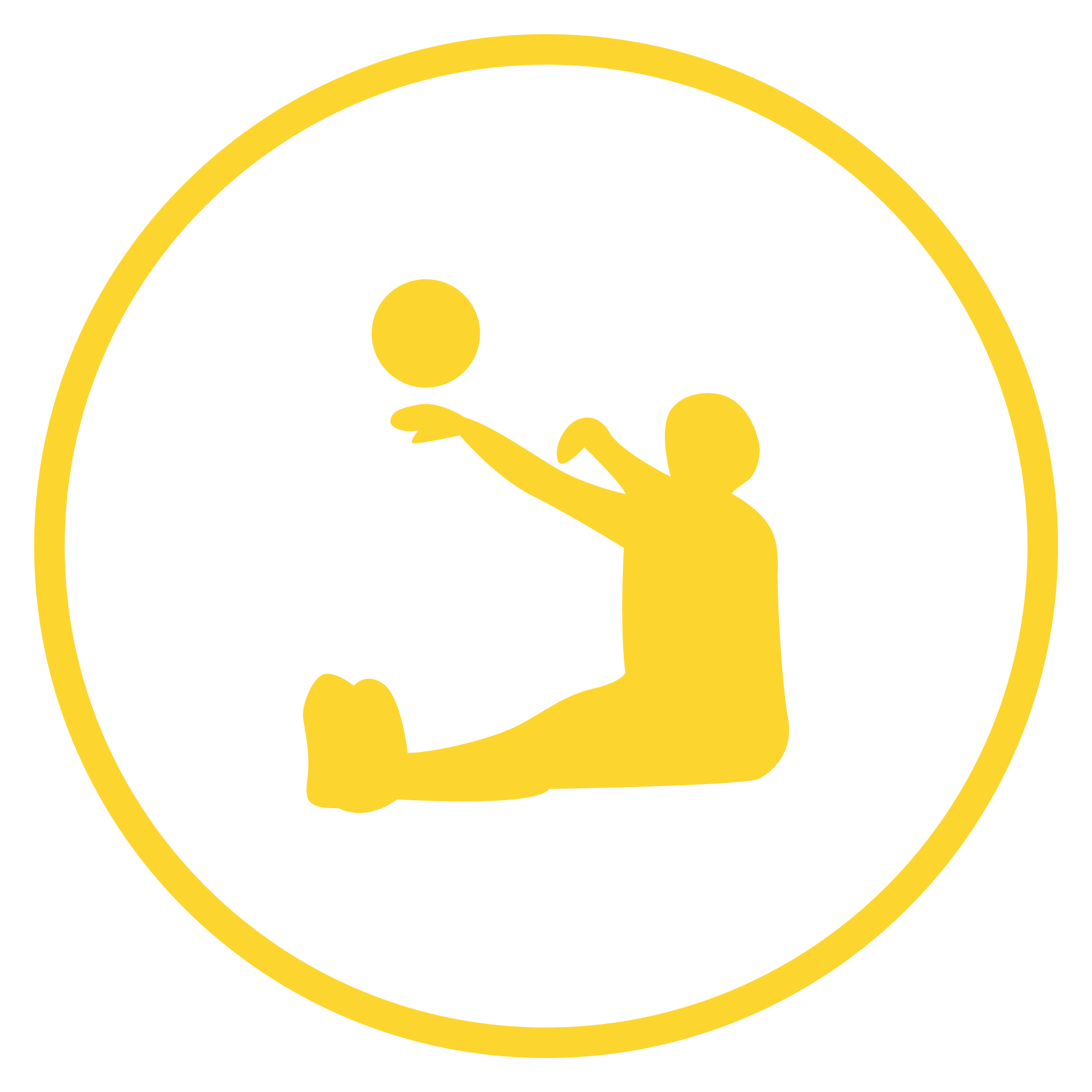 A person sitting down throwing a medicine ball
